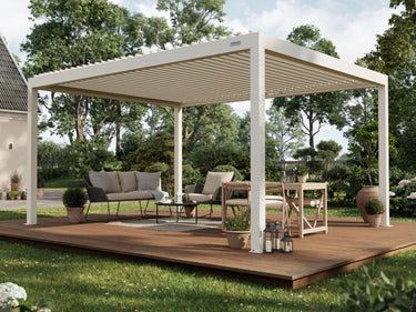 PERGOLUX Sundream S2 Pergola PERGOLUX Weiß 4x5m Freistehend