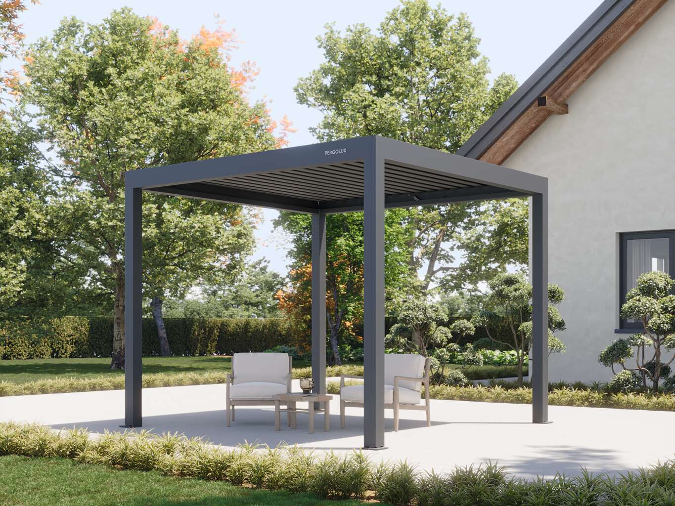 bauhaus sonnensegel pavillon Allwetter-Pergola-Bausatz mit manuellem Dach | Serie 4