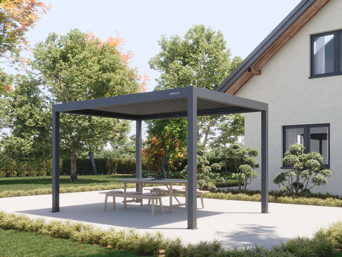 Allwetter-Pergola-Bausatz mit manuellem Dach | Serie 4